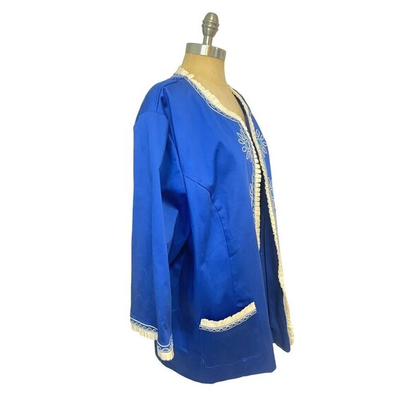 Bob Mackie Wearable Art Women's 3X Embroidered Blue Jacket - Picture 2 of 5